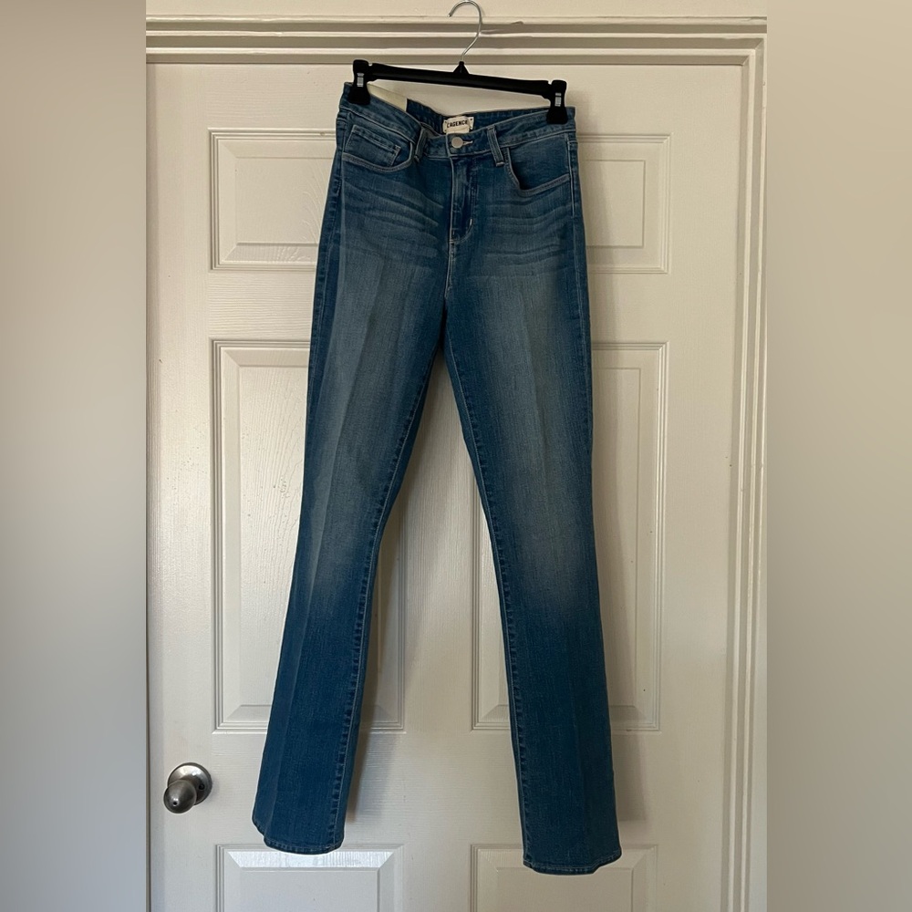 L'AGENCE Oriana 28 Dark Blue Straight Leg Jeans